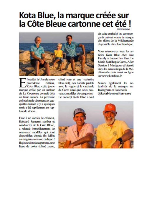 Article du journal des calanques sur la collection gentleman rider