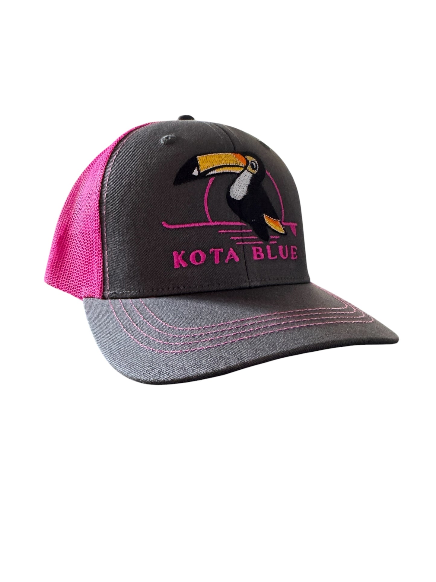 Casquette Retro Trucker grise/fuchsia