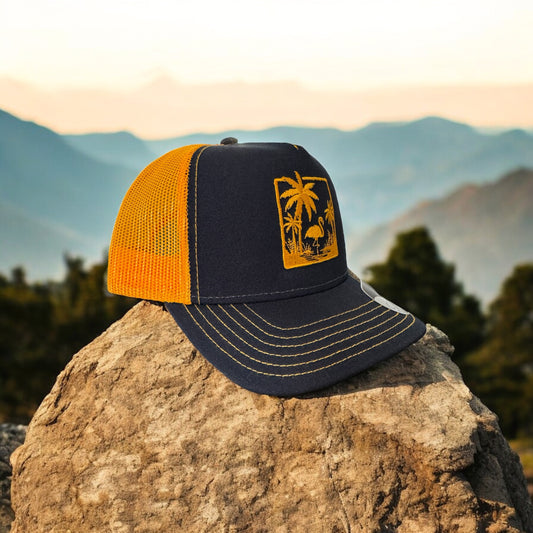 Casquette Retro Trucker Blue Navy/orange