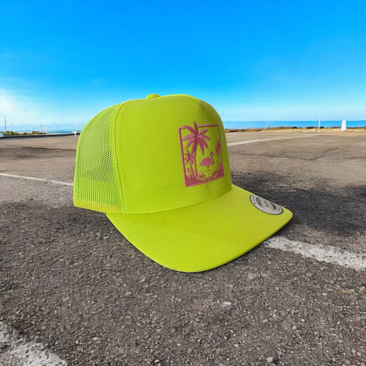 Casquette Retro Trucker Jaune Fluo