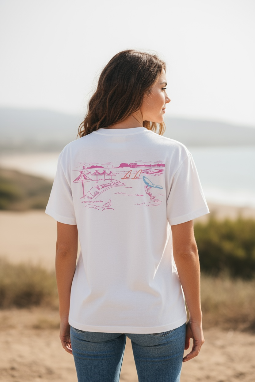 T-shirt Femme Ample Blanc, Spot du Neptune Club de La Ciotat