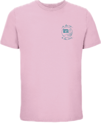 T-shirt rose avec la vague de Carro en turquoise
