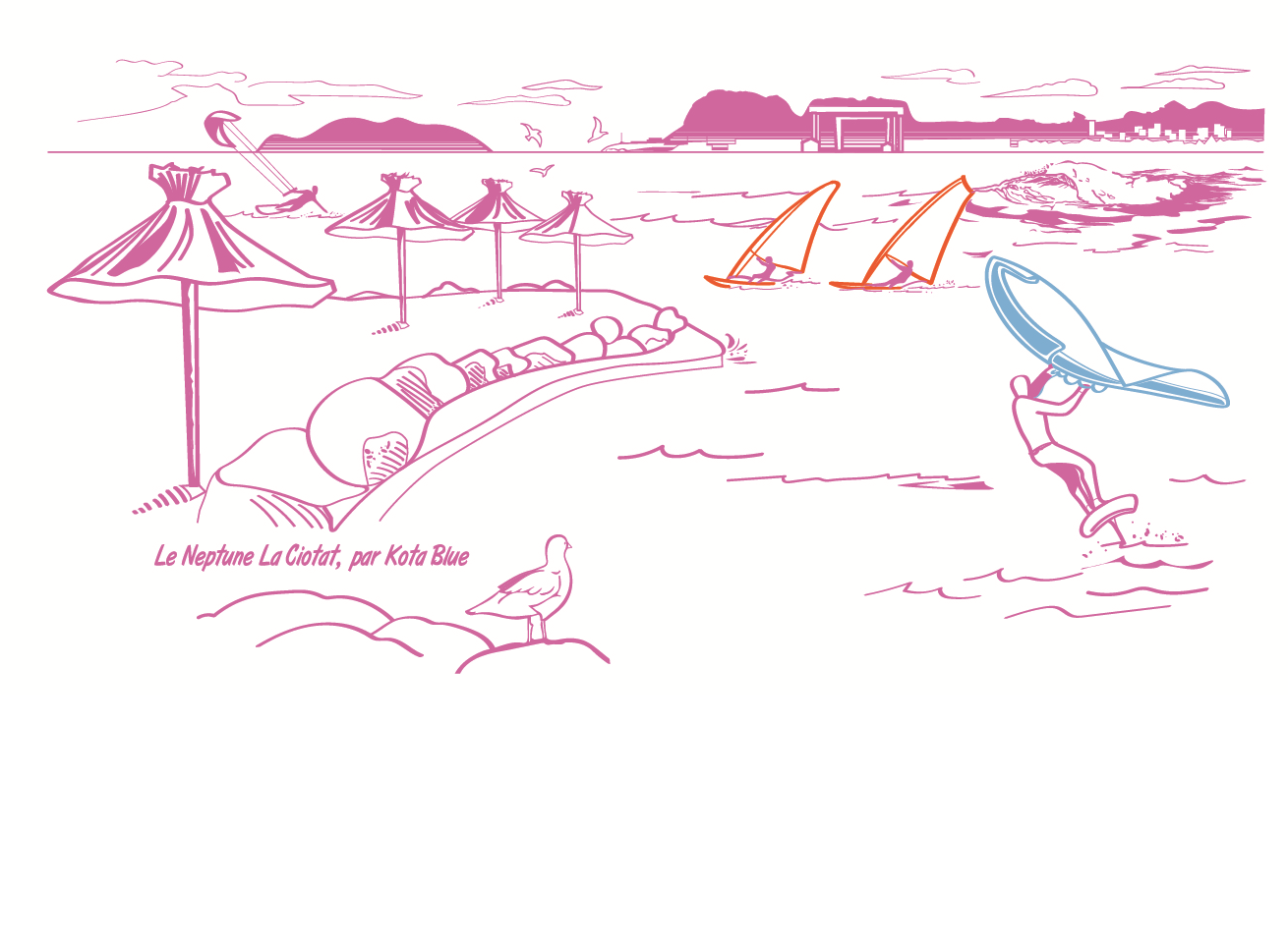 T-shirt Femme Ample Blanc, Spot du Neptune Club de La Ciotat