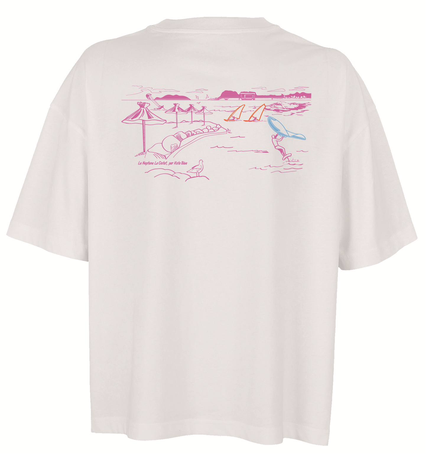 T-shirt Femme Ample Blanc, Spot du Neptune Club de La Ciotat