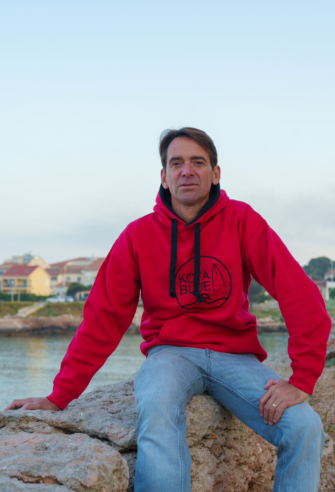 Sweat rouge et noir unisexe