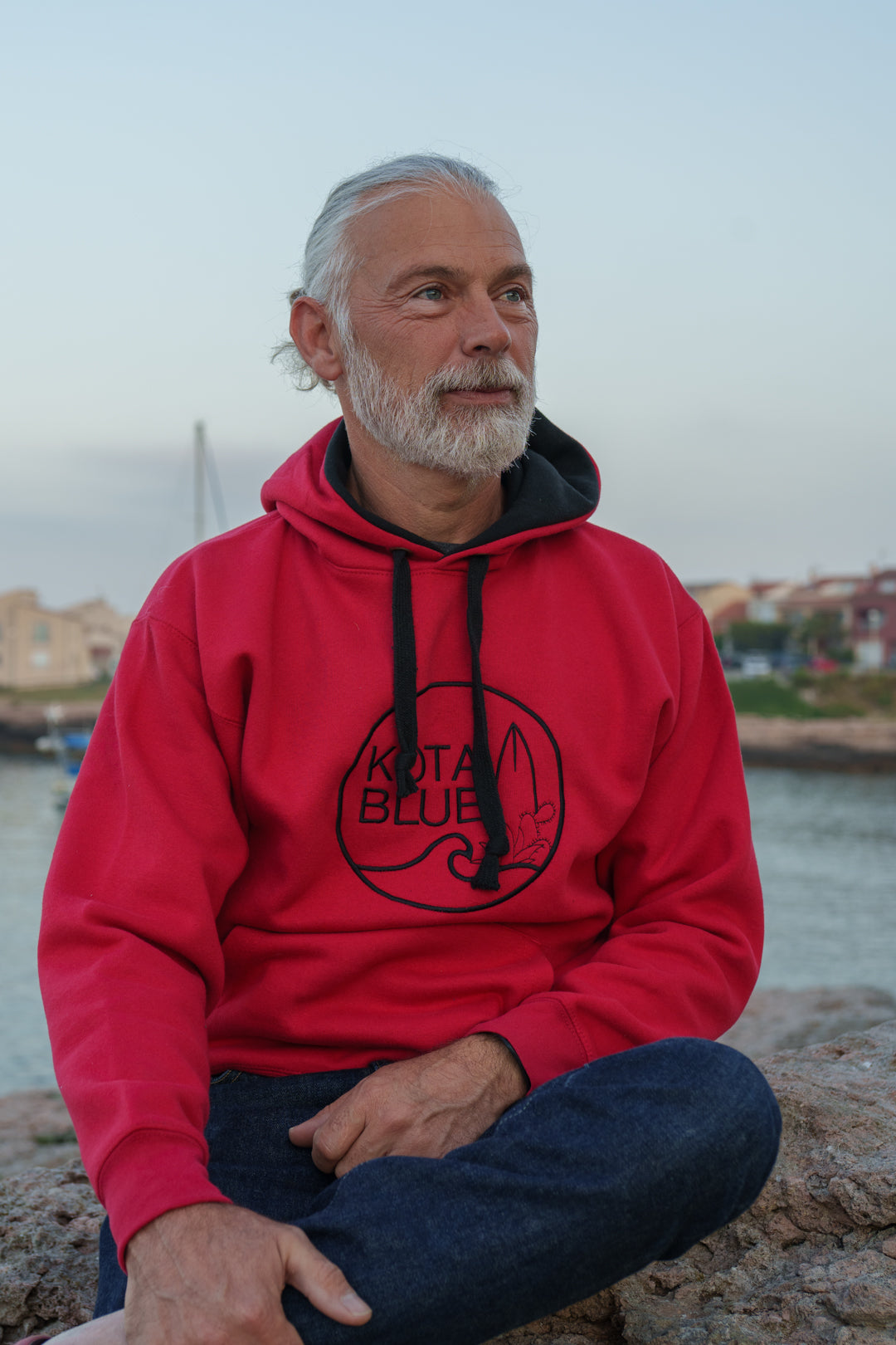 Sweat rouge et noir unisexe