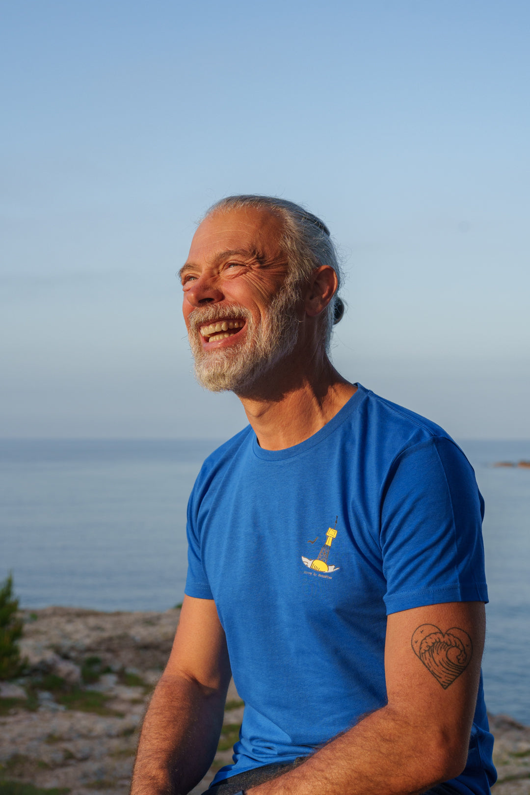 T-shirt Homme bleu roi en coton bio - "Cardinale"