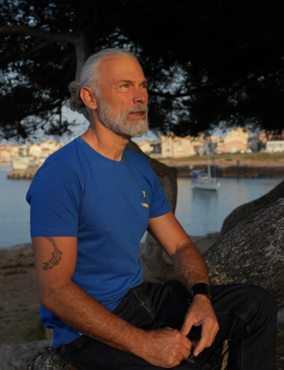 T-shirt Homme bleu roi en coton bio - "Cardinale"
