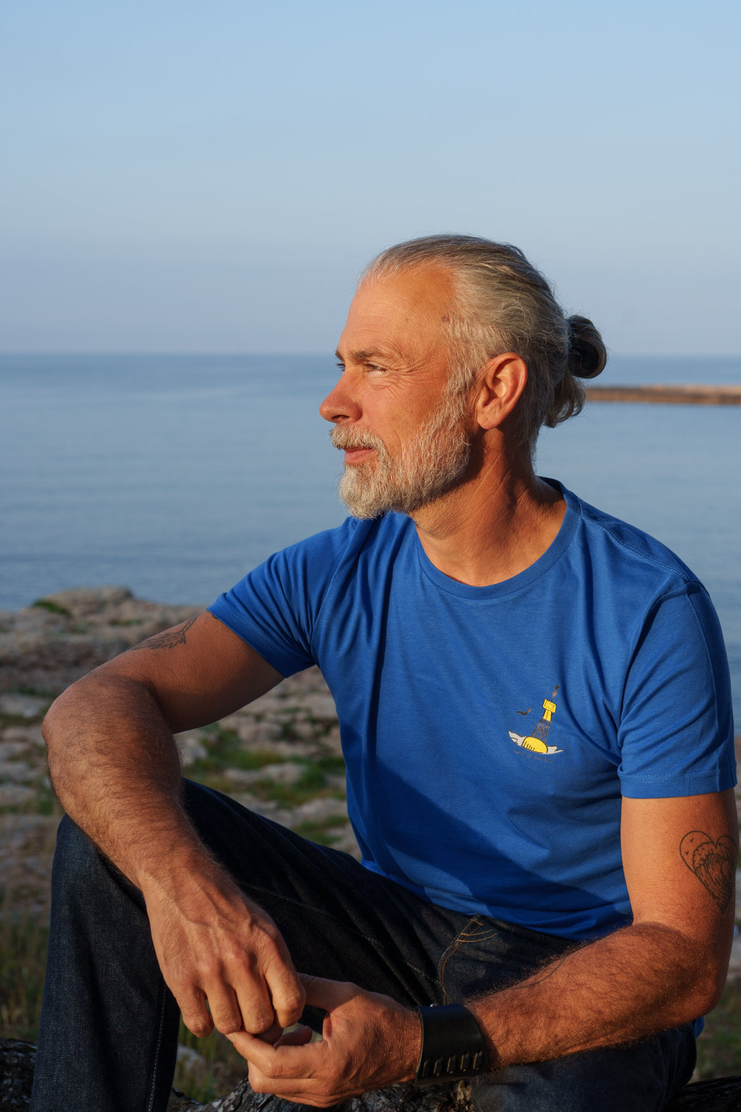 T-shirt Homme bleu roi en coton bio - "Cardinale"