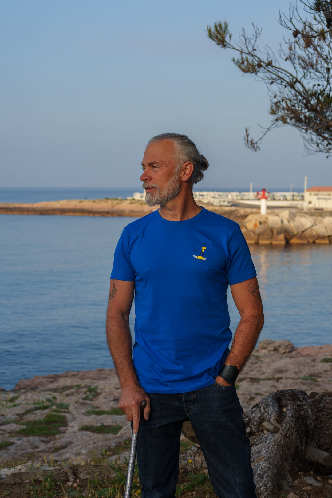 T-shirt Homme bleu roi en coton bio - "Cardinale"
