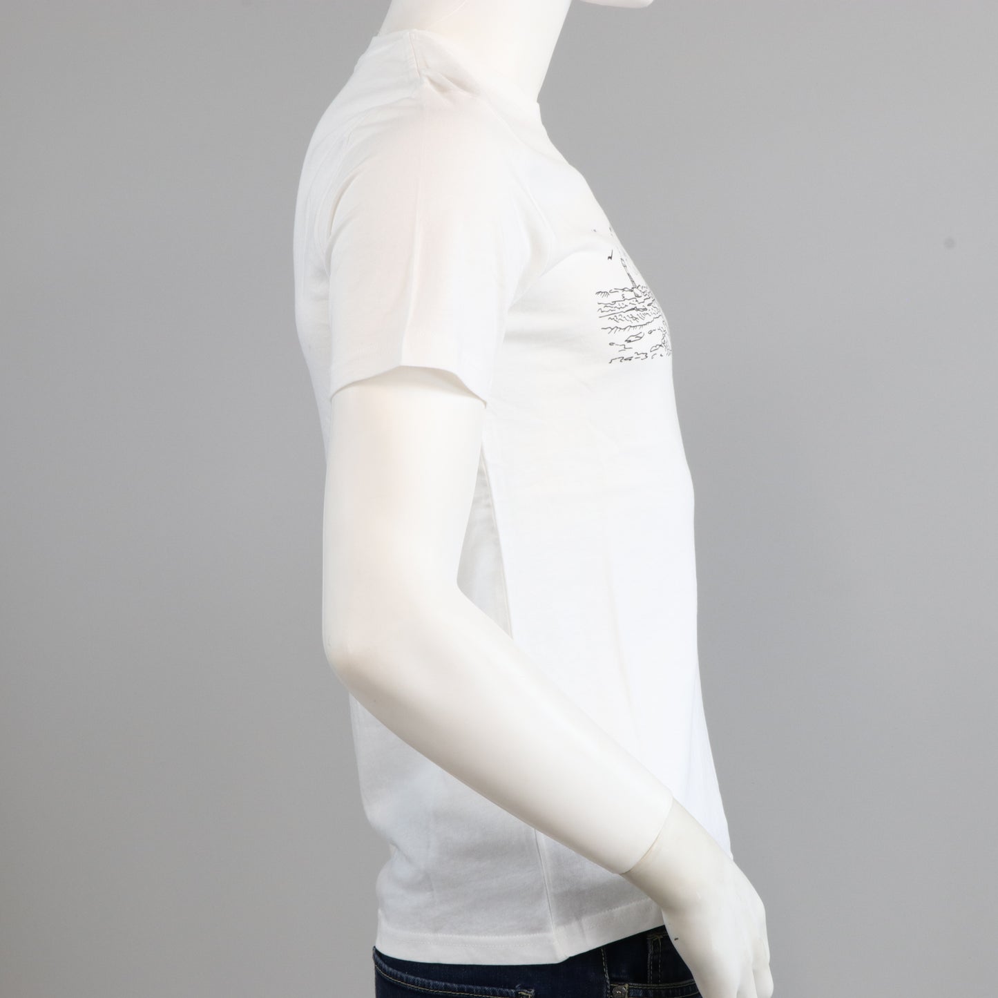 T-shirt blanc avec la vague de Carro en noir