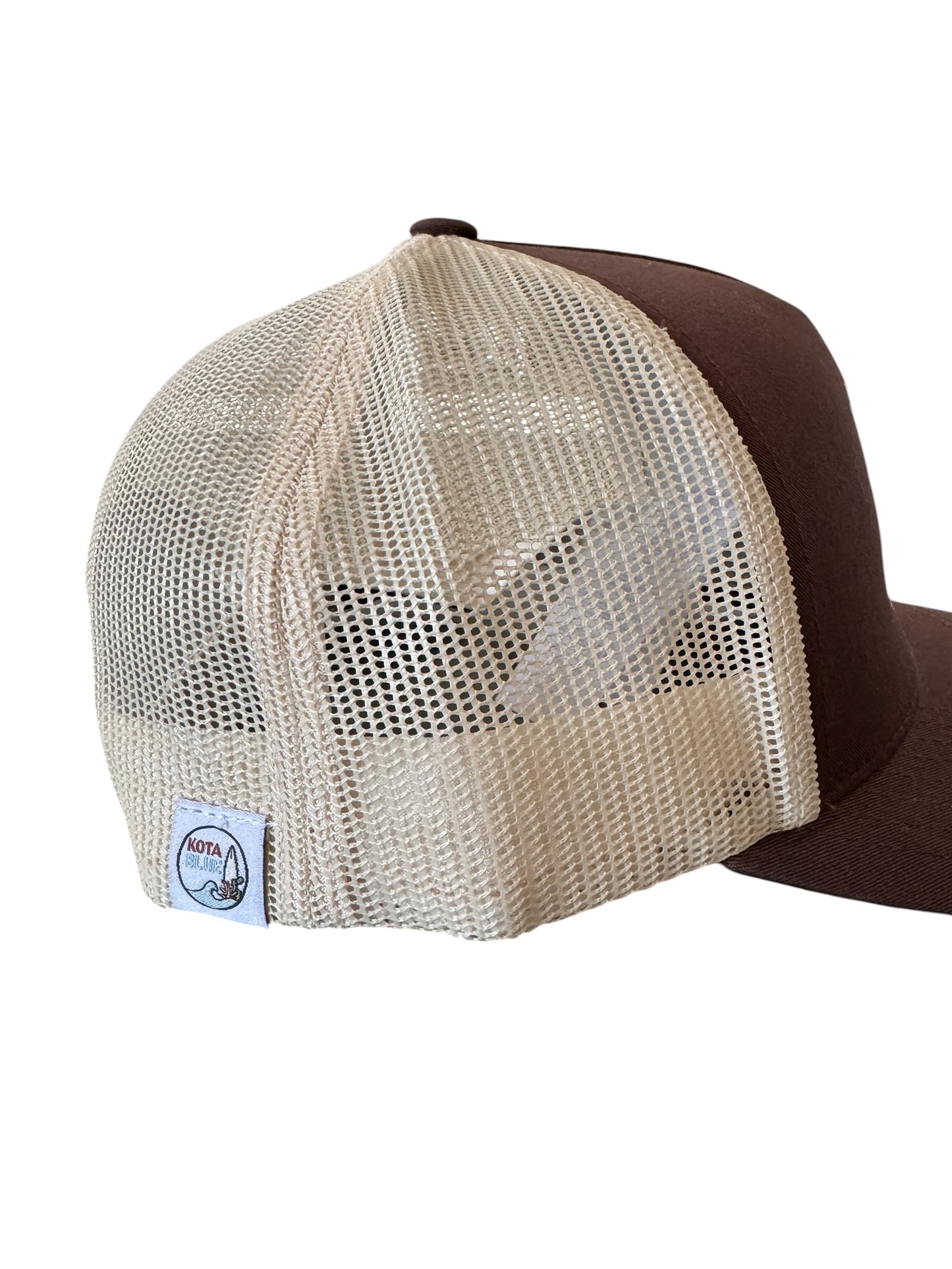 Casquette Retro Trucker chocolat/beige/Palmiers et flamand