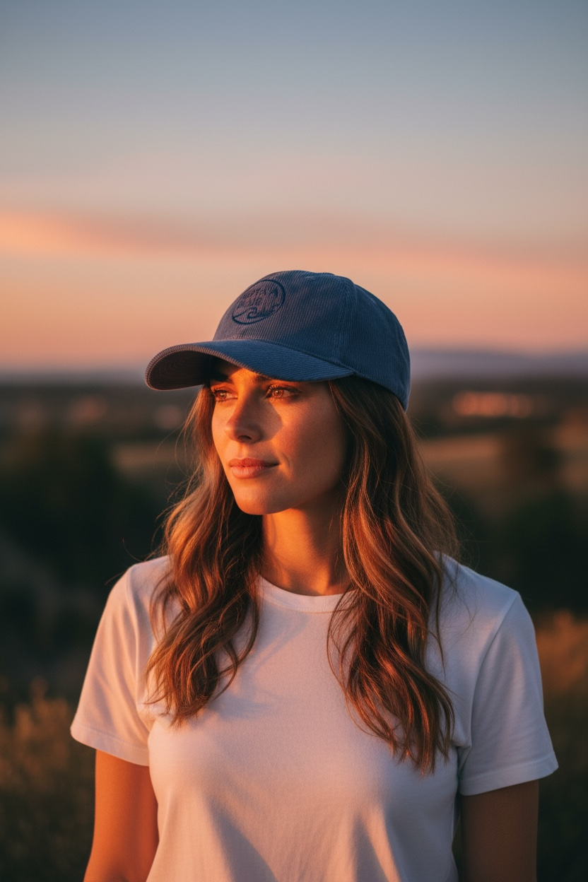 casquette Blue Surf velours côtelé