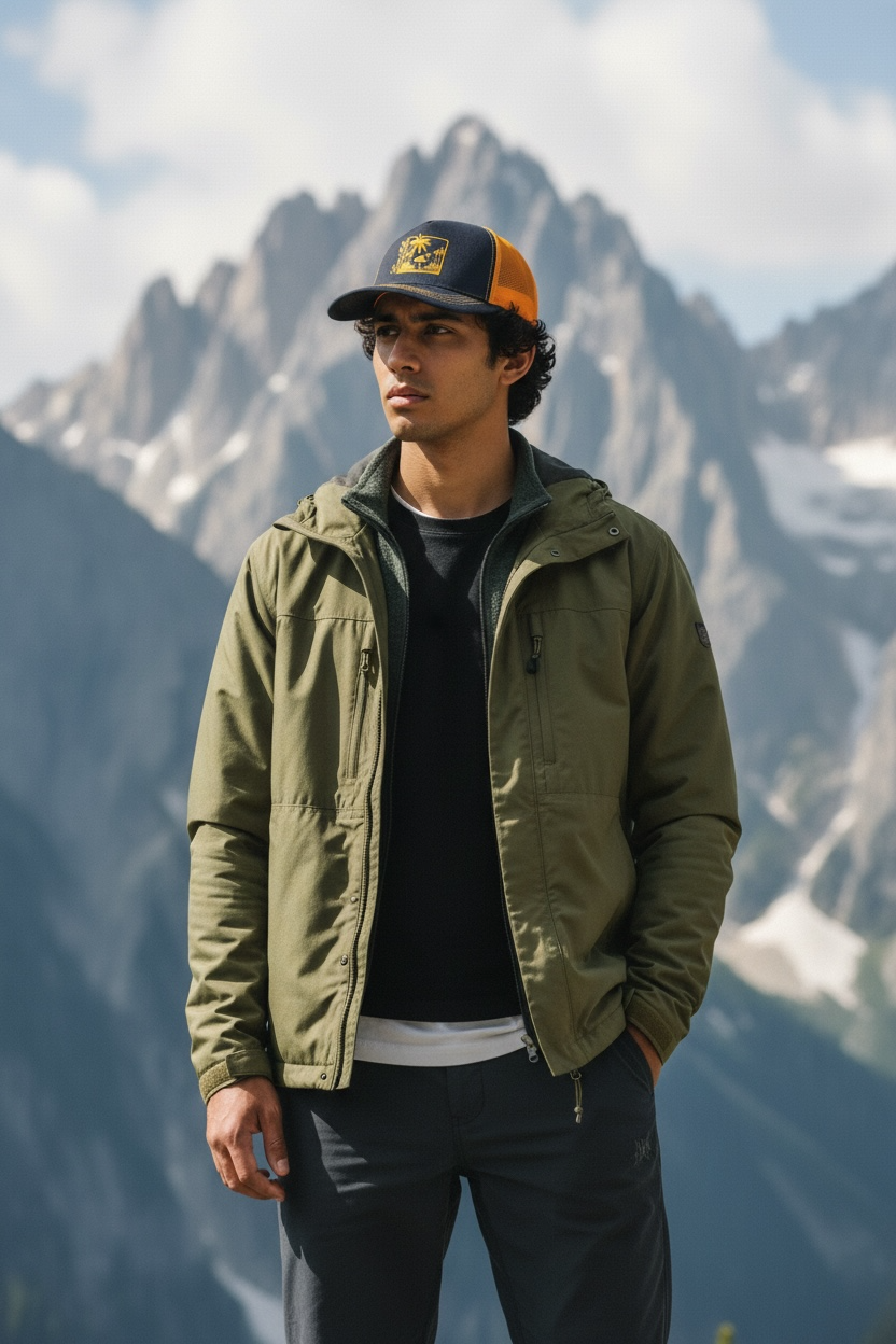 Casquette Retro Trucker Blue Navy/orange