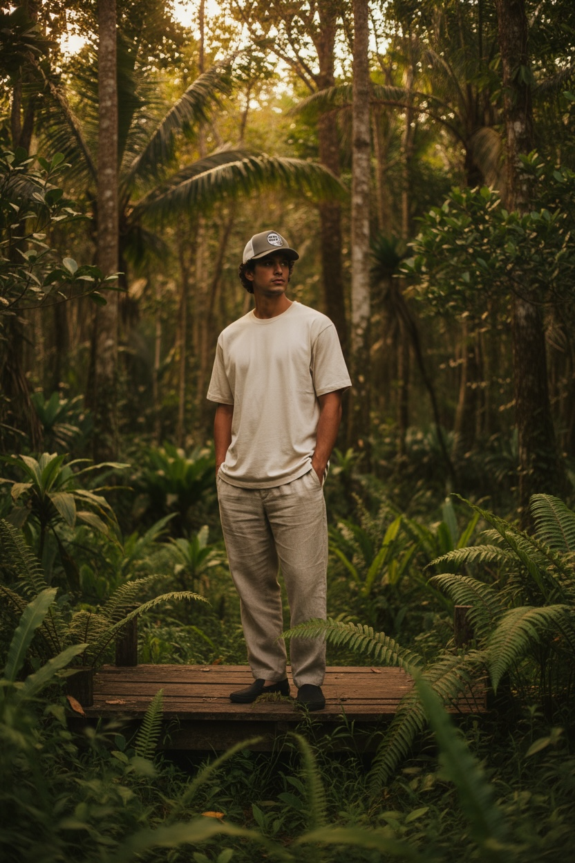 Casquette Retro Trucker kaki/crème, patch noir et blanc cassé Kota Blue