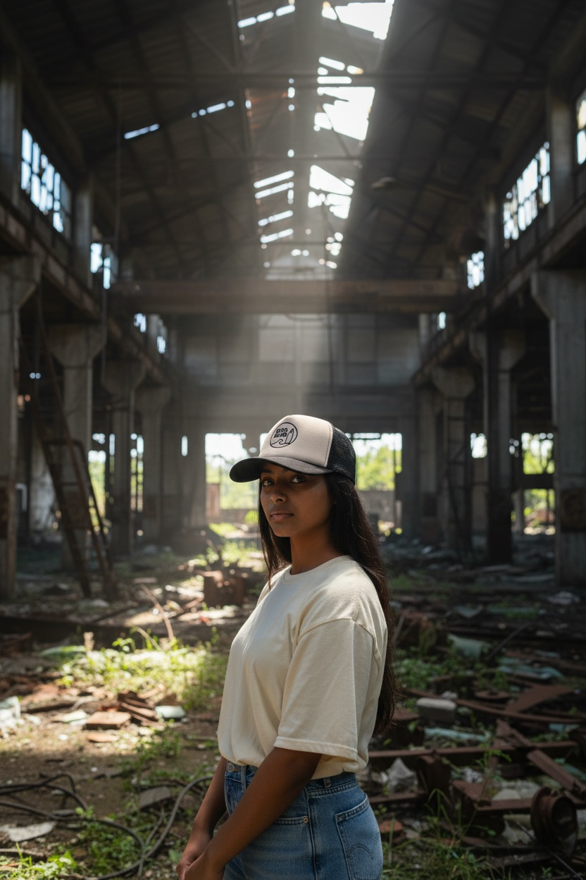 Casquette Retro Trucker Enfant  bleu marine/blanche, impression daim logo Kota blue