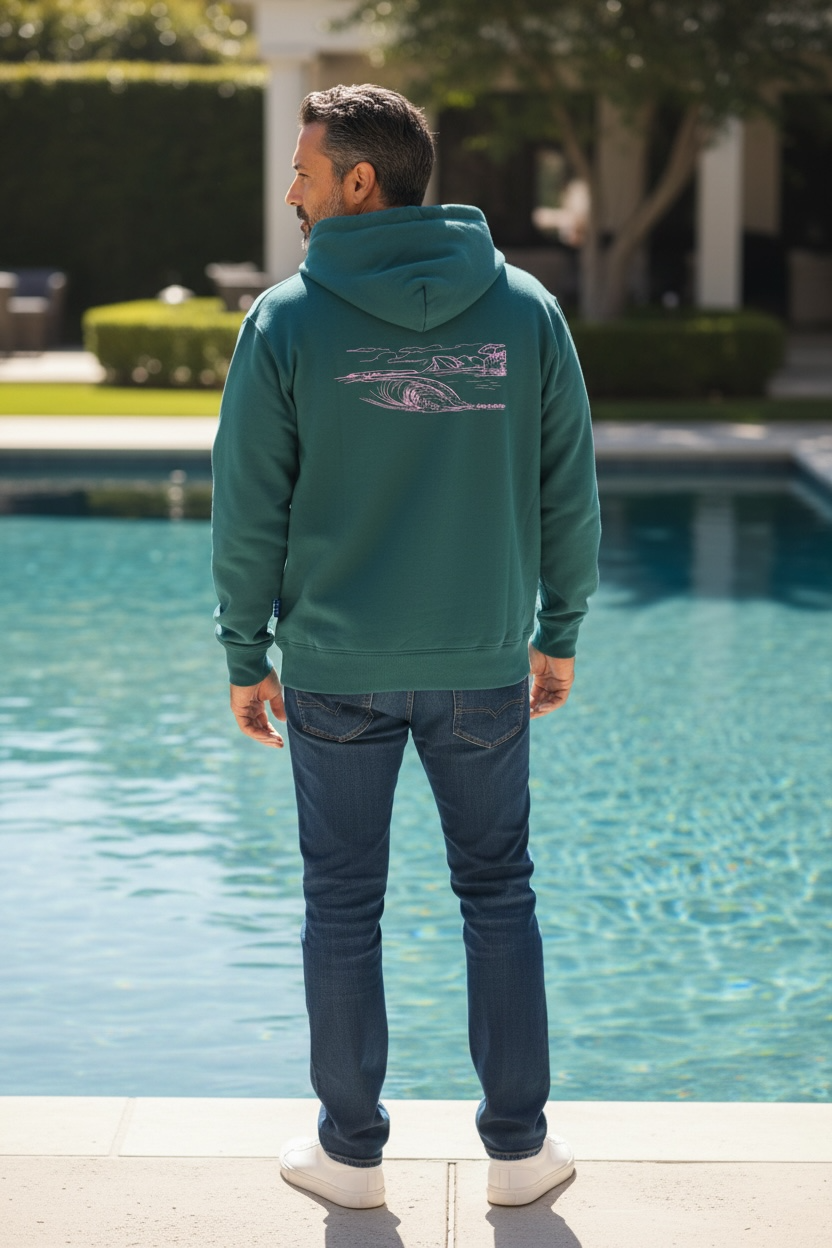 Sweat vert à capuche du Cap Saint Louis