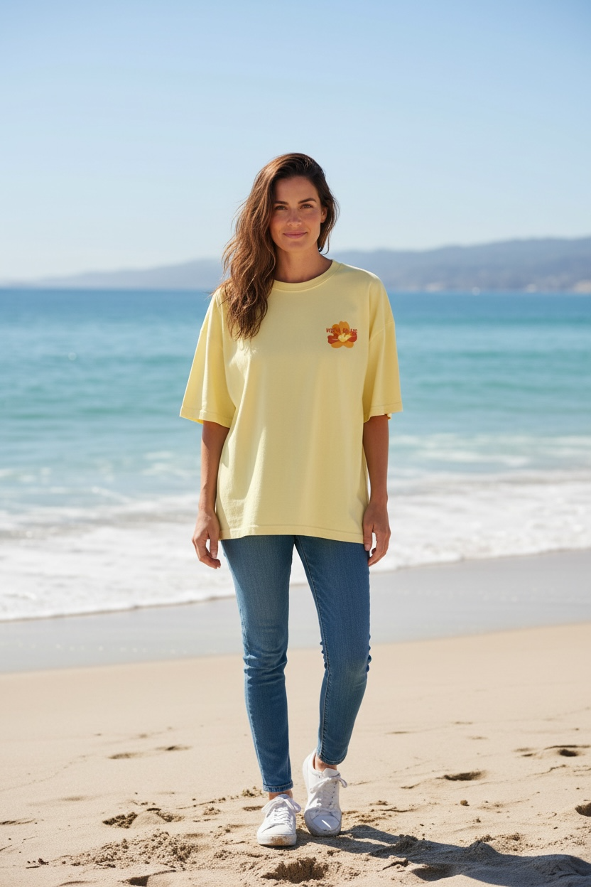 T-shirt Tamaris, jaune clair, ample Femme
