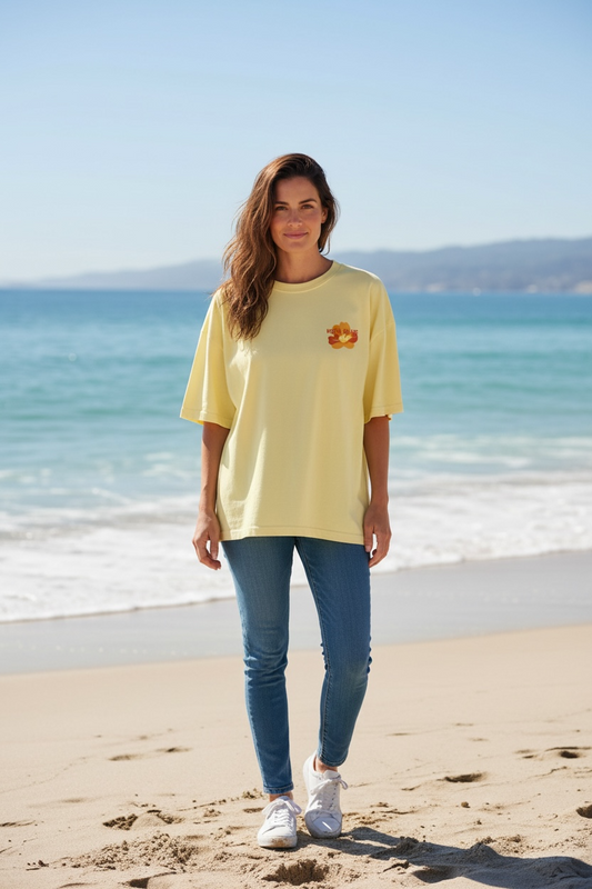 T-shirt Tamaris, jaune clair, ample Femme