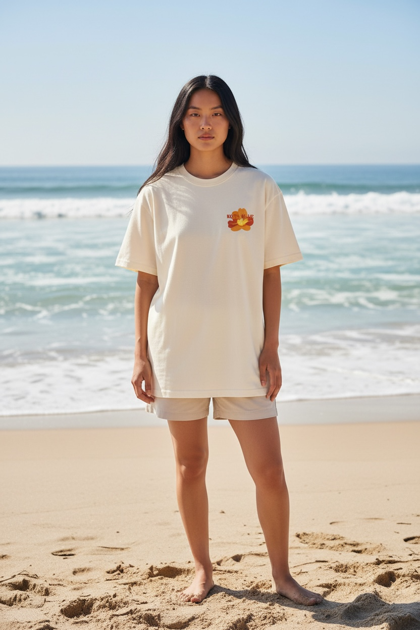 T-shirt Tamaris, crème, ample Femme