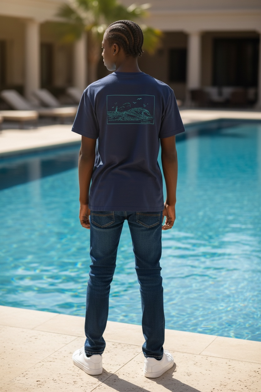 T-shirt Enfant couleur denim unisexe