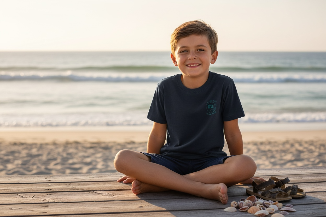 T-shirt Enfant couleur denim unisexe