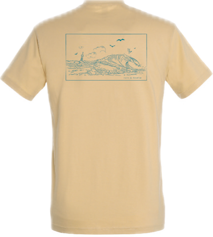 T-shirt sand avec la vague de Carro en turquoise