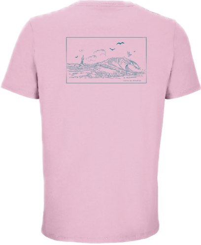 T-shirt rose avec la vague de Carro en turquoise